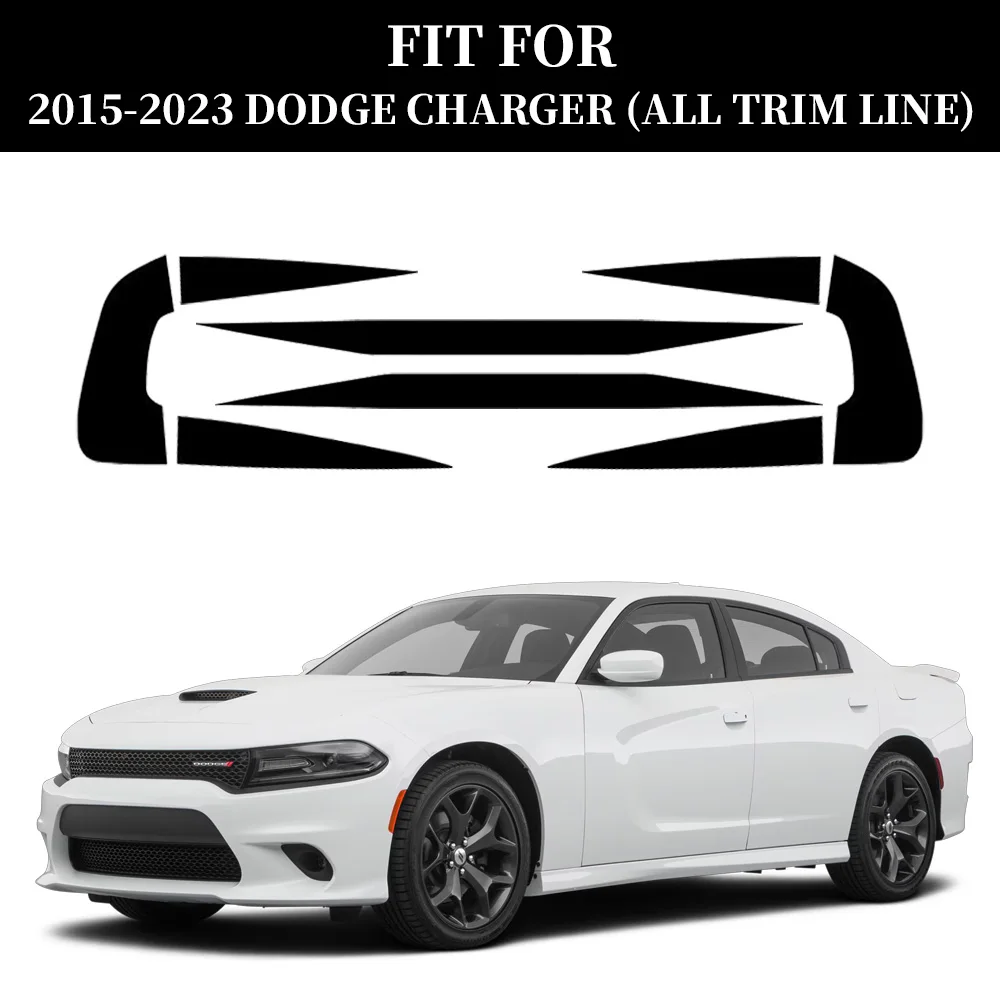 Black Tail Light Decal Set Race Track Fit for Dodge Charger 2015-2023 Overlay Decal Cover Car Accessories
