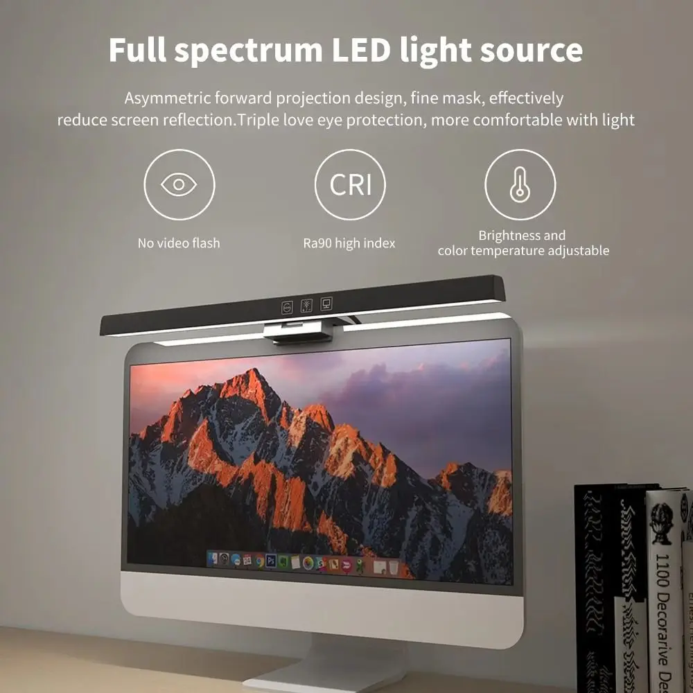 コンピューター画面用ハンギングライト,目の保護,無段階調光,タイマー機能,非対称照明,まぶしさなし