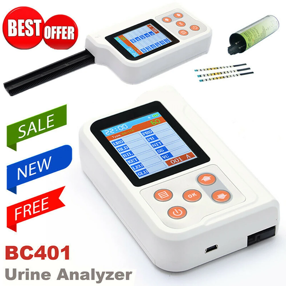 BC401BT LCD Urine Test Strips Portable Home Urine Analyzer with 1-Year Warranty CE Certified Class II Urine Analysis System