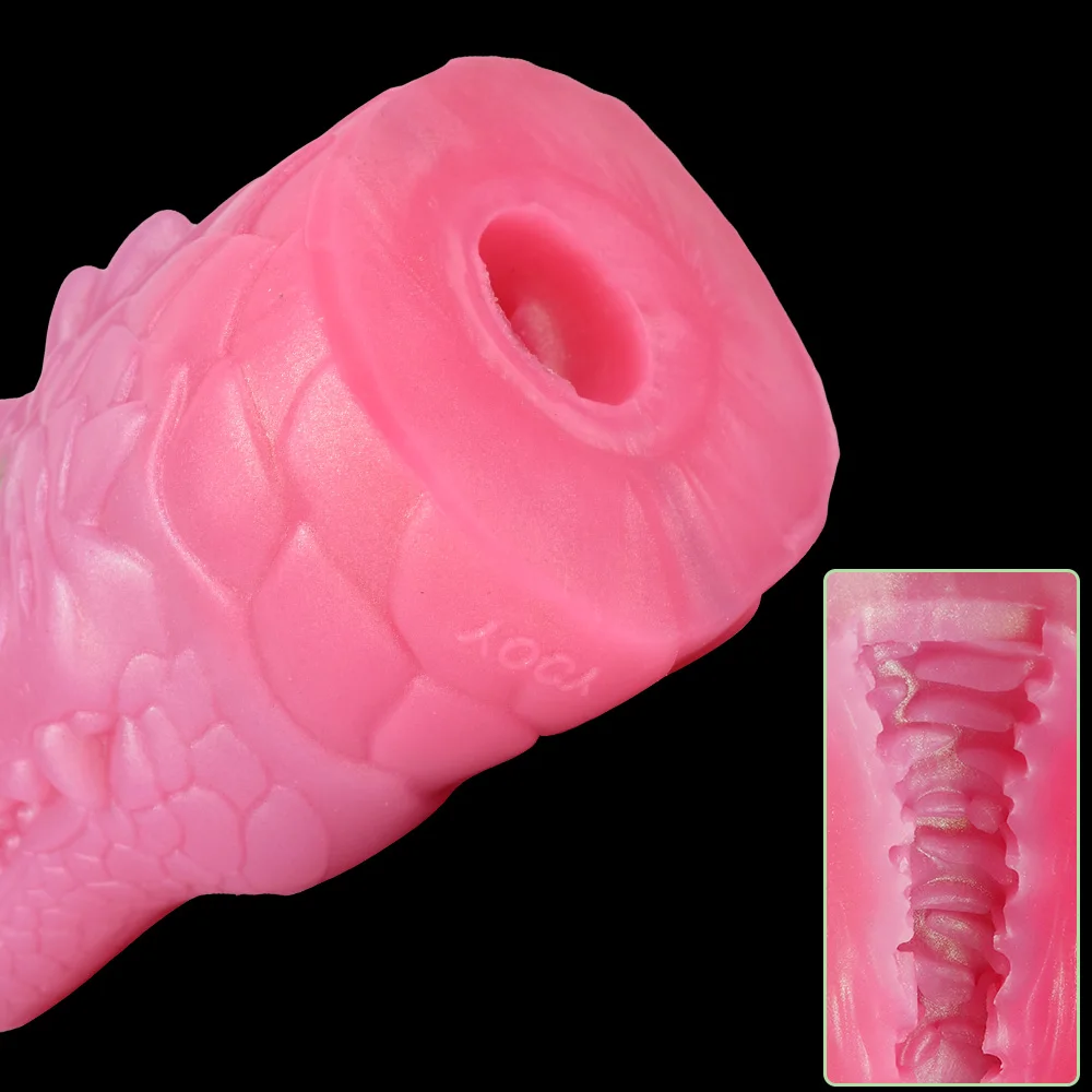 GEEBA 2326 Realistic Animal Dragon Head Shape Male Masturbator All-pass Vaginal Silicone Pocket Pussy Onahole Adult18+ Sex Toys