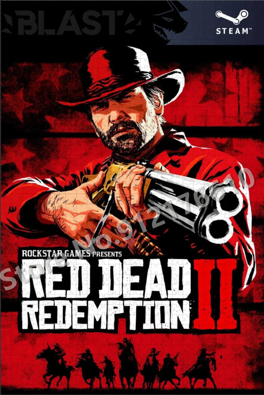 비디오 게임 직소 퍼즐 레드 데드 Redemption2 300/500/1000 조각, 감압 교육용 나무 퍼즐, Diy 가족 장난감 선물