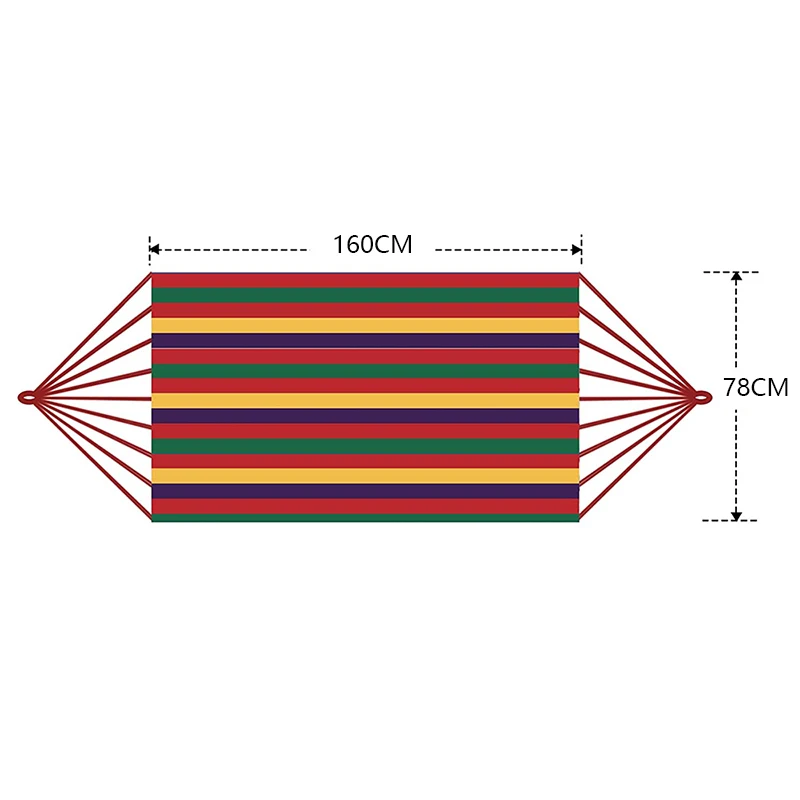 Na zewnątrz pogrubiony płócienny hamak kempingowy huśtawka zewnętrzna siatka z pasiastym wiszącym fotelem