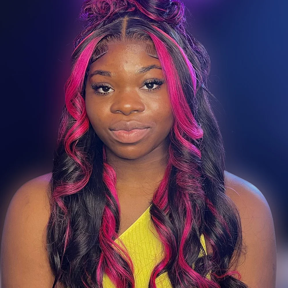 تسليط الضوء على الوردي/الأسود 13x4 شعر الإنسان الدانتيل الجبهة الباروكات الجسم موجة الملونة شقراء 613 شعر مستعار للنساء 100% خصلات الشعر المستعار الإنسان الخام #2