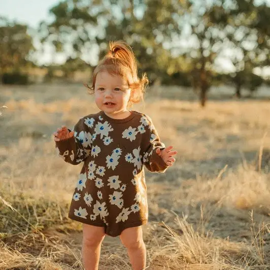 

Весенние комбинезоны для маленьких девочек, жаккардовые комбинезоны с цветочным принтом для новорожденных девочек, вязаные детские цельные боди для маленьких девочек, комбинезоны