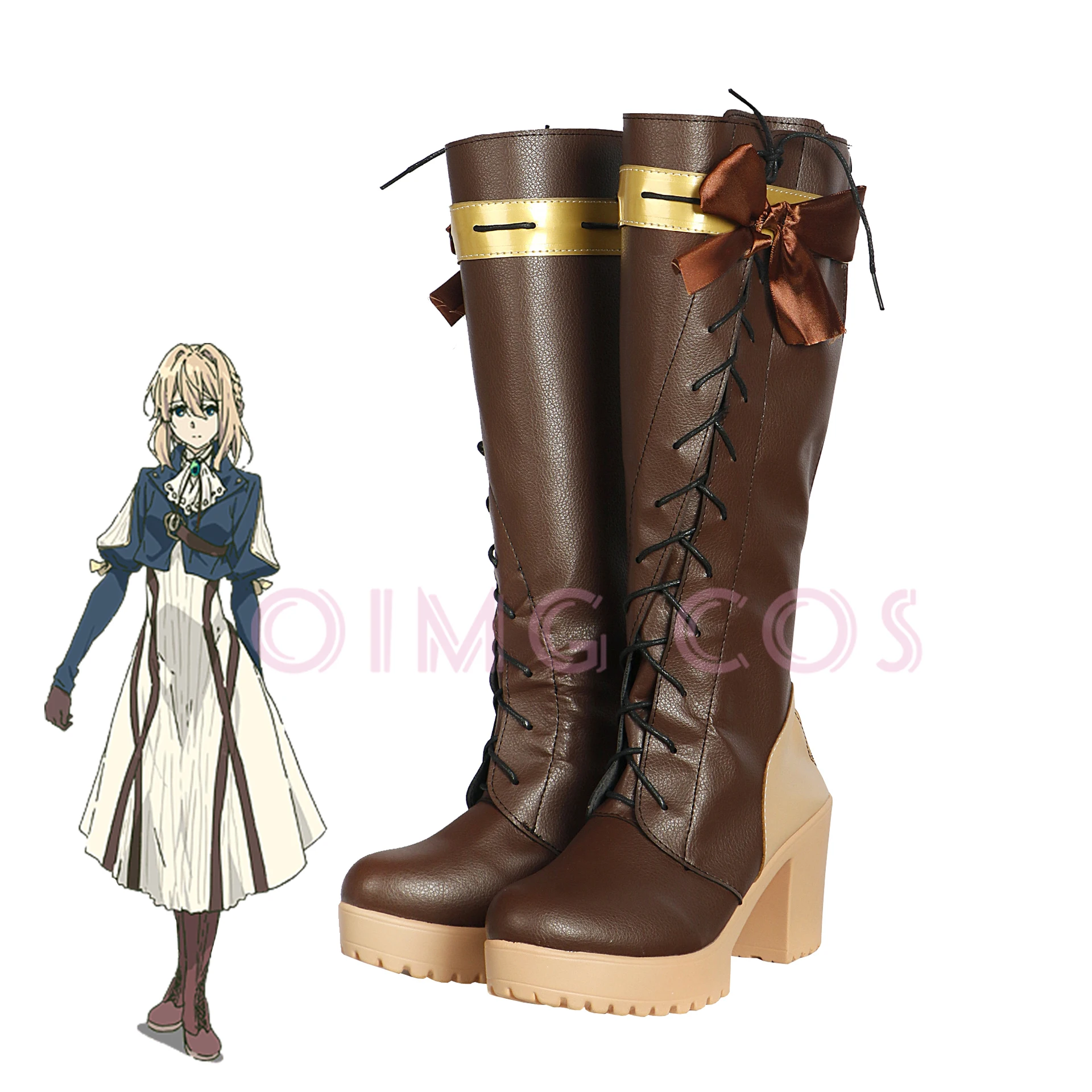 

Violet Evergarden Cosplay Shoes for Halloween Party Carnival Anime Role Props Playing WomenGame