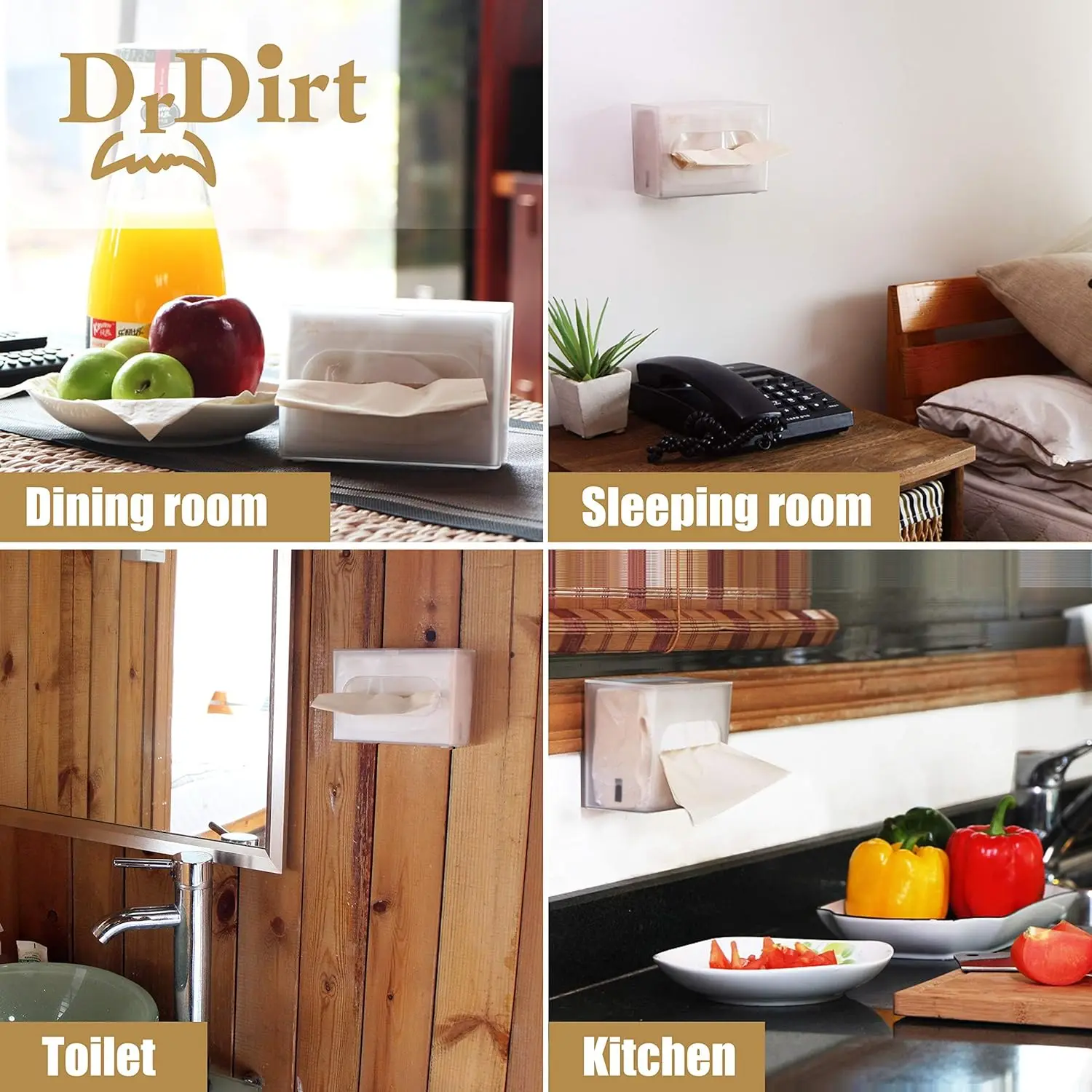 Bamboo Facial Tissue Bulk 3-Ply, 110 Count Travel Packs with Eco Wall Mounted Dispenser Box Cover Holder view 4