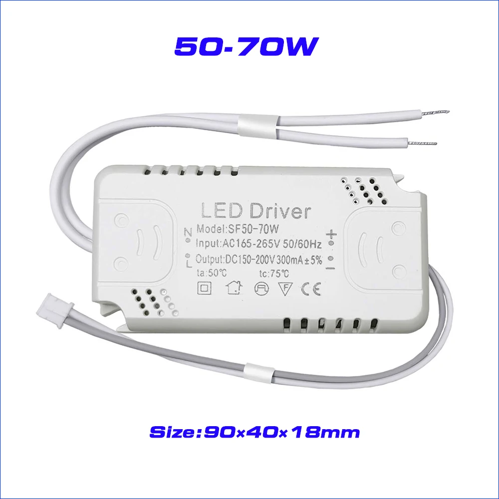 LED Driver Adapter For LED Lighting AC165-265V Non-Isolating Transformer For LED Ceiling Light Replacement Power 8-80W 220mA