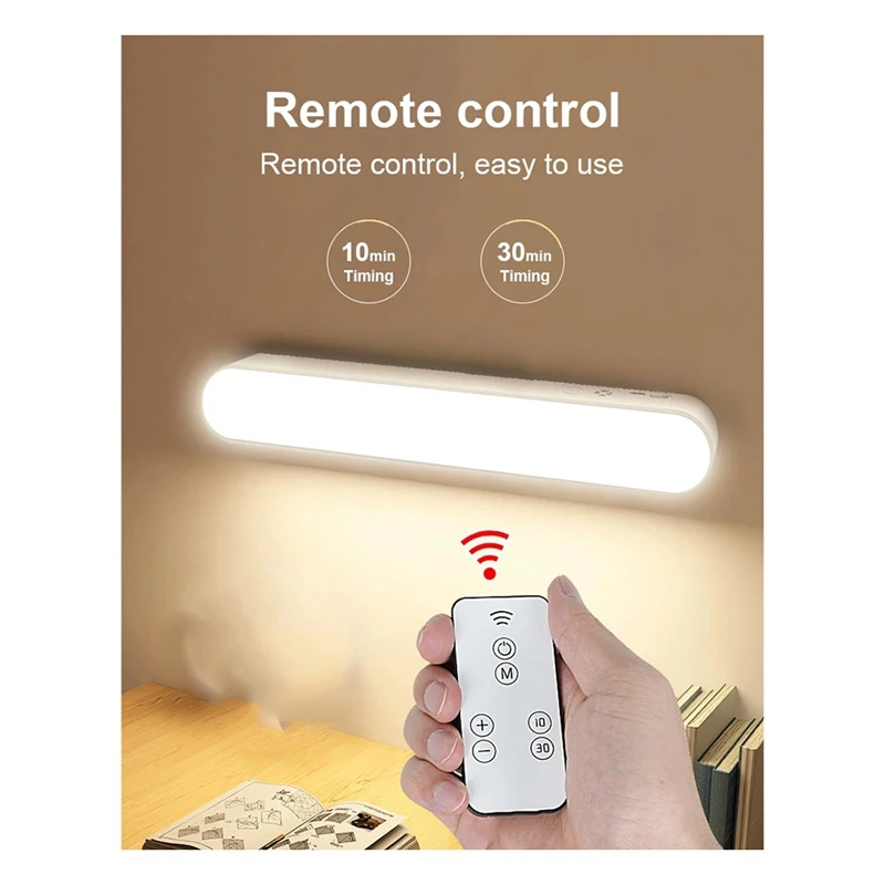 Hanging Desk Lamp Rechargeable Wireless LED Touch-Sensitive Lamp Adhesive Reading Lamp Cabinet Light with Remote Control-A31R