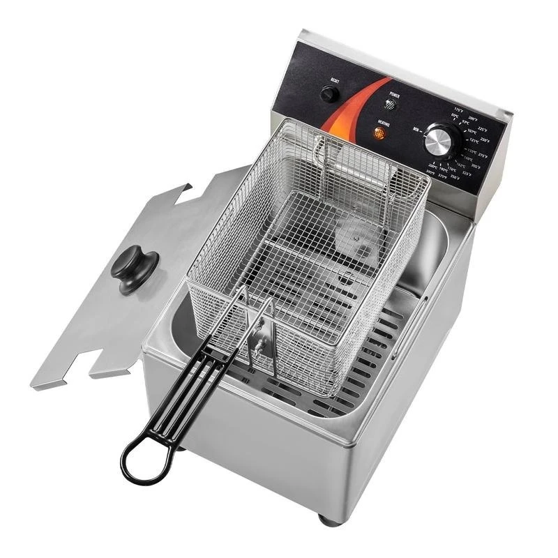 Tabletop Frying Machine 12Qt / 11.5L For Restaurant Home Kitchen Catering 1750W Single Basket Height-Adjustable Feet Temperature Control Overheat Protection Professional Culinary Equipment Food Preparation Tool Heavy Duty Construction 12.6 x 11 x 11. view 3