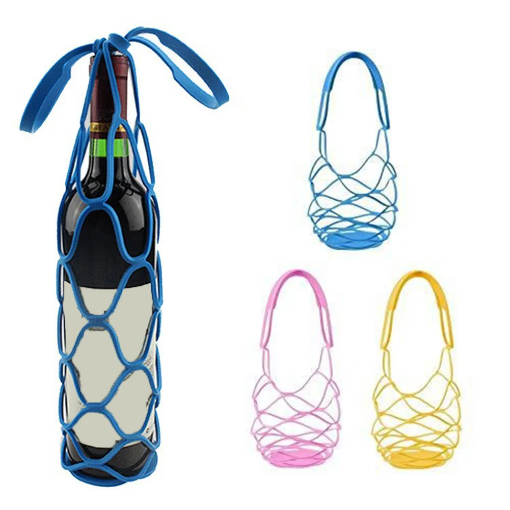 1 Stück Silikon-Aufbewahrungstasche Organizer Weinträger-Tasche - Handliche Flaschen-Netzunterlage Silikon-Topfmatte Wohnaccessoires