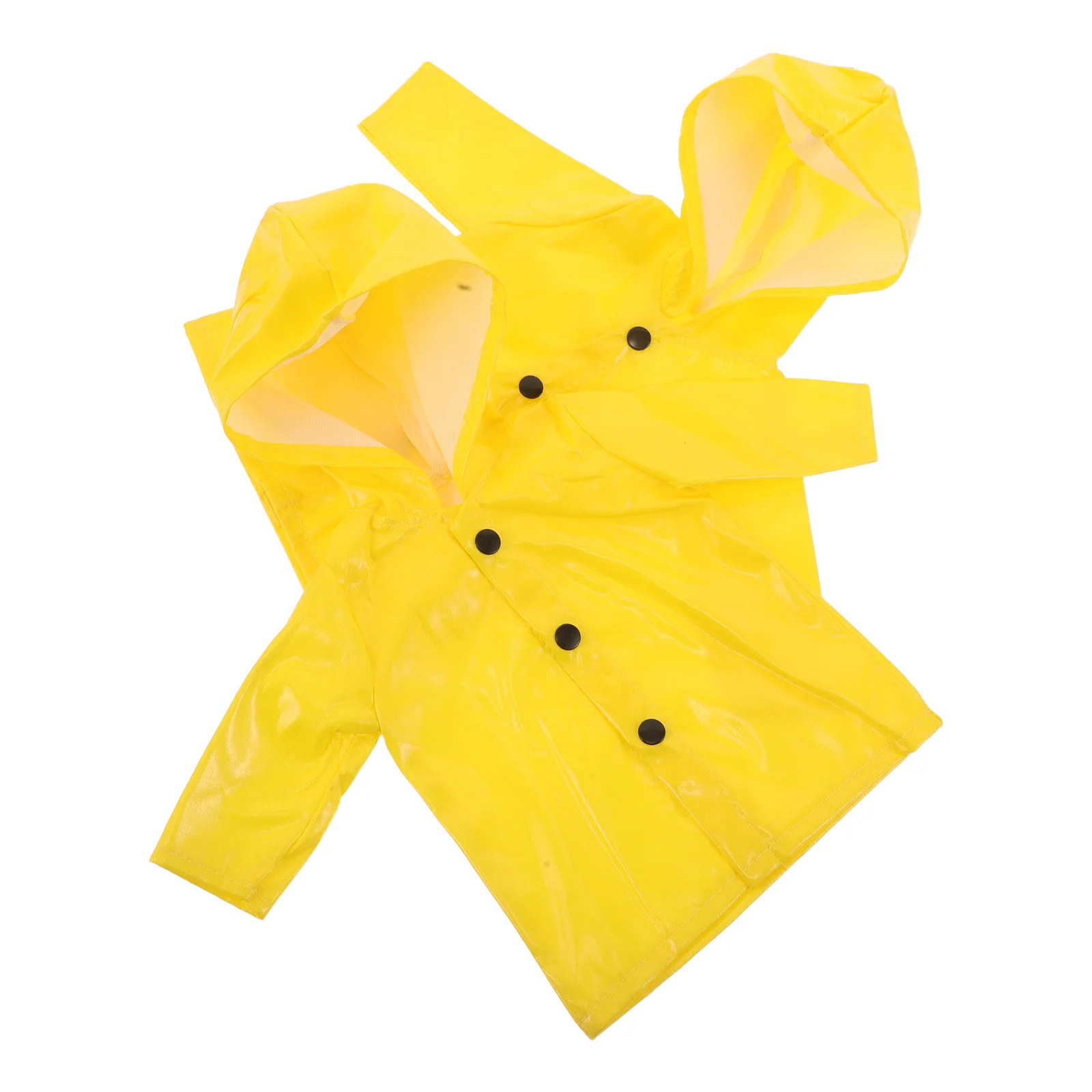 

2pcs Clothes Raincoat Outfits For 18 Inch Yellow Hooded Waterproof Rain Jacket Pretend Play Cute Costume Accessories
