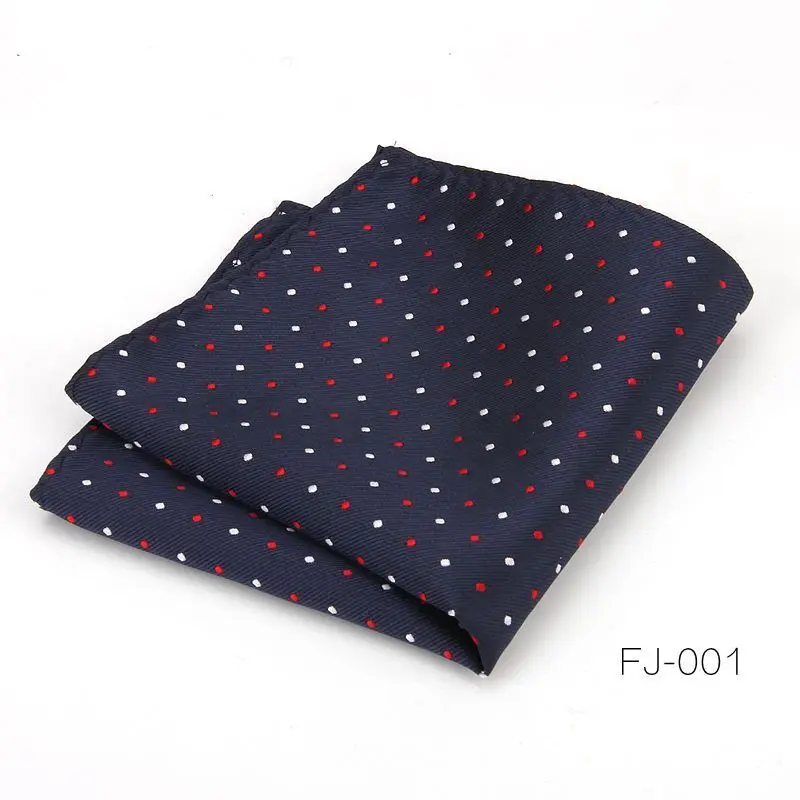 Fashion Polka Dot Paisley Mens Pocket Square Polyester Woven Navy Handkerchief Formal Dress Business Scarf Suit Tie Accessories