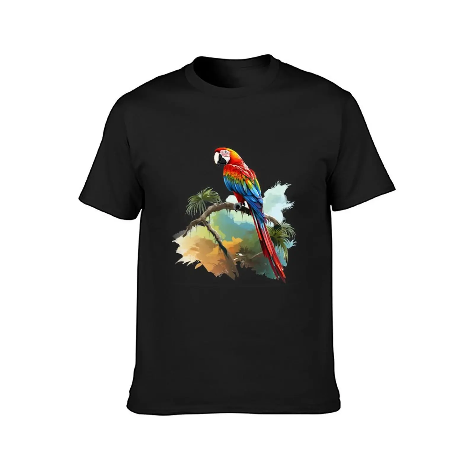 Scarlet Macaw T-Shirt customs sports fans fitted t shirts for men