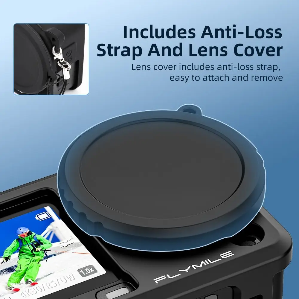 

Silicone Protective Case Anti-Scratch With Anti-lost Rope Lens Cap Shockproof Case Cover for DJI Osmo Action 6