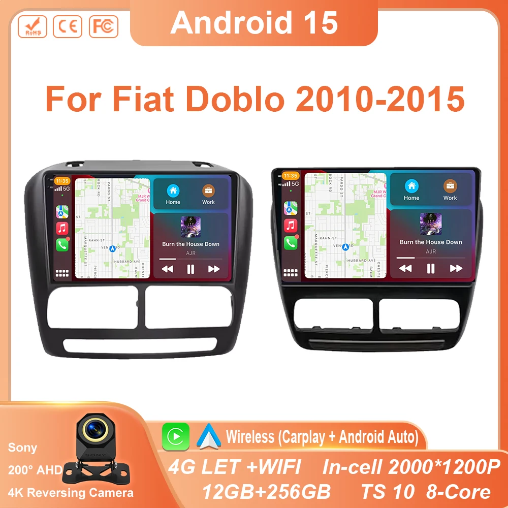 

Android 15 For Fiat Doblo 2010-2015 OPEL COMBO TOUR 2011 - 2018 Car Radio Stereo Carplay Android Auto 8 Core 5G Wifi 2 Din Din