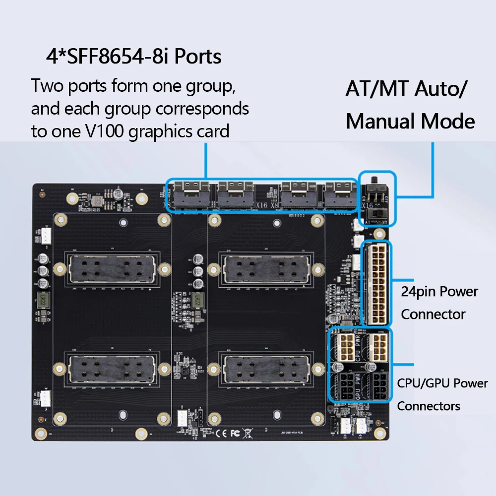 NVLink 300G SXM2 Dual-Path Pass Through Backplane Card