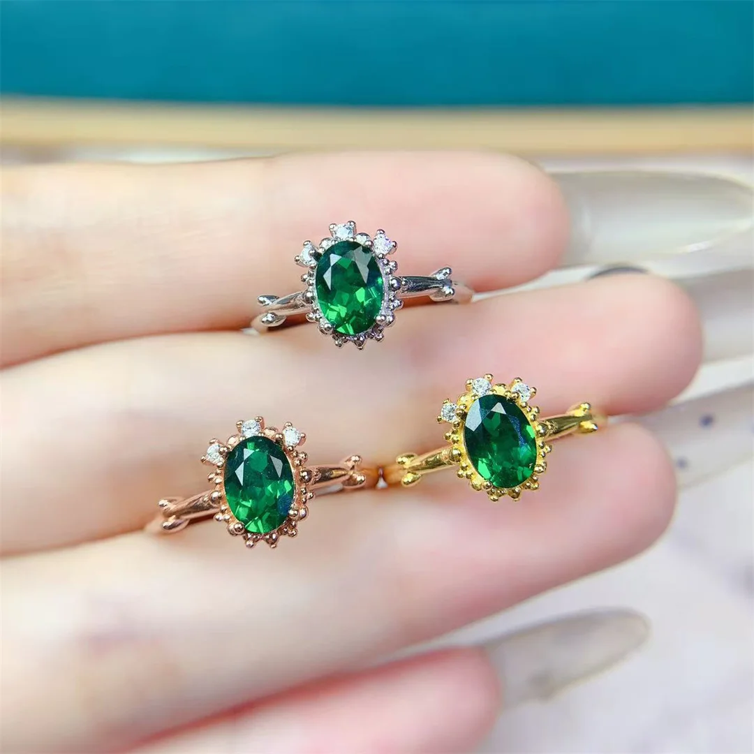 

Opulent Natural Diopside Ring Premium S925 Silver Chic Modern Jewelry Gift for Her Handcrafted It Can Be Worn on Daily Festivals
