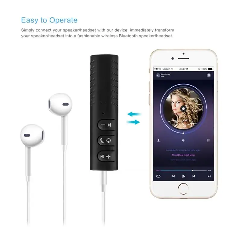 X6 Wireless Bluetooth Receiver 5.0 Adapter 3.5 mm  Adapter Player Phone Auto AUX Kit  Car For PC Music MP3 Speaker Headphone