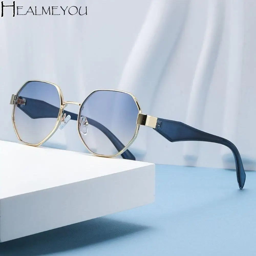 

Retro UV400 Polygonal Sunglasses Gradient Color PC Women Sunglasses Shades Eyewear Classic Anti-UV Glasses Daily