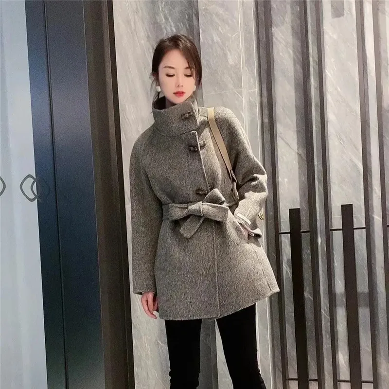 2023 Woolen fur,Women Luxury Real Fur Cashmere Wool Coat Warm Winter Real woolen Jackets