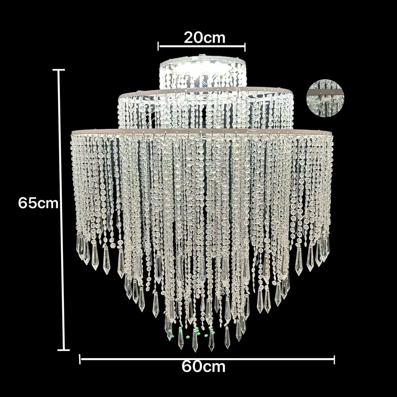 New wedding props wedding chandelier finished one pull forming acrylic wrought iron ceiling hotel auditorium stage