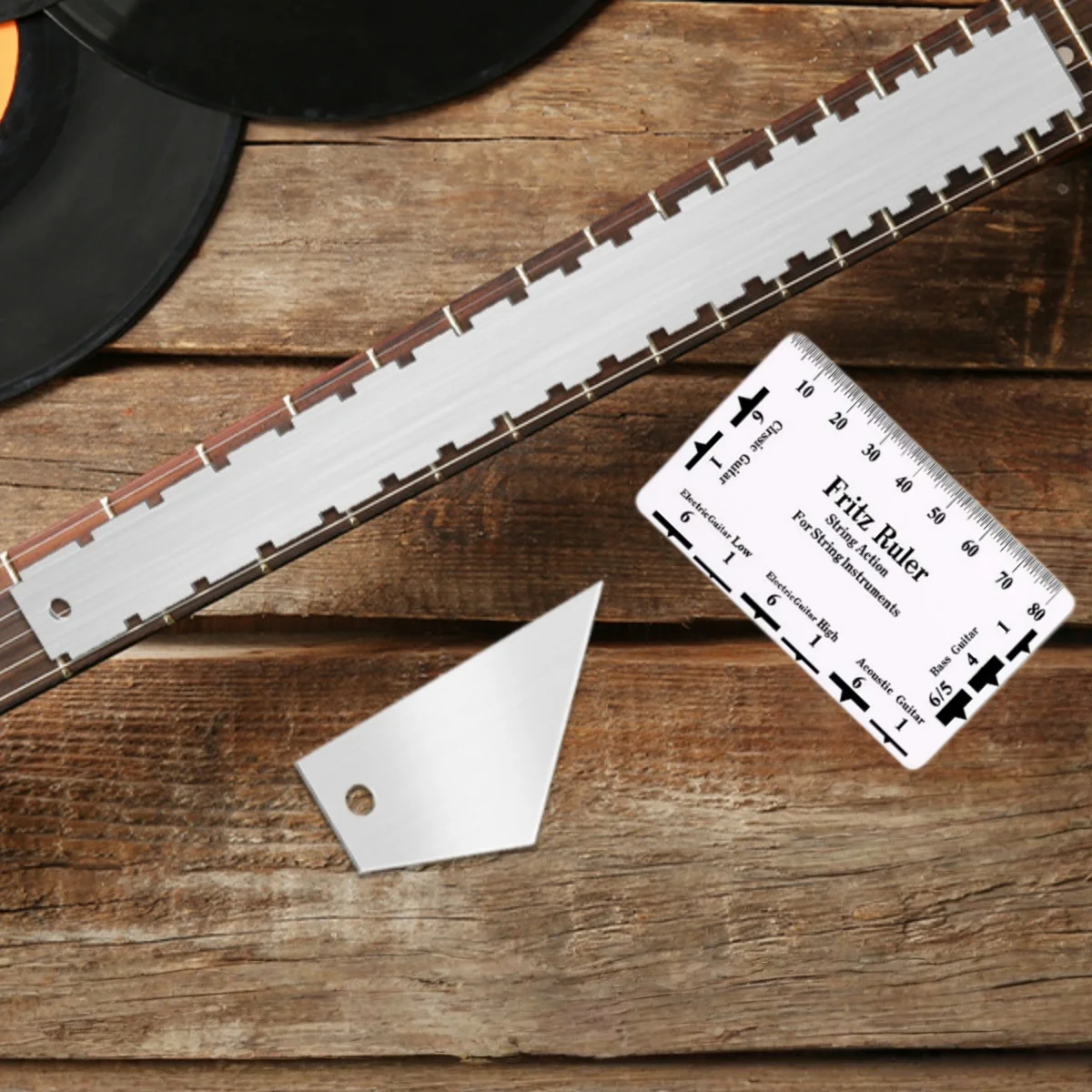 Juego de 3 reglas de acción de cuerdas Miwayer, medidor de altura de cuerdas/Ferramenta para luthiers de guitarra con borde recto y dentado