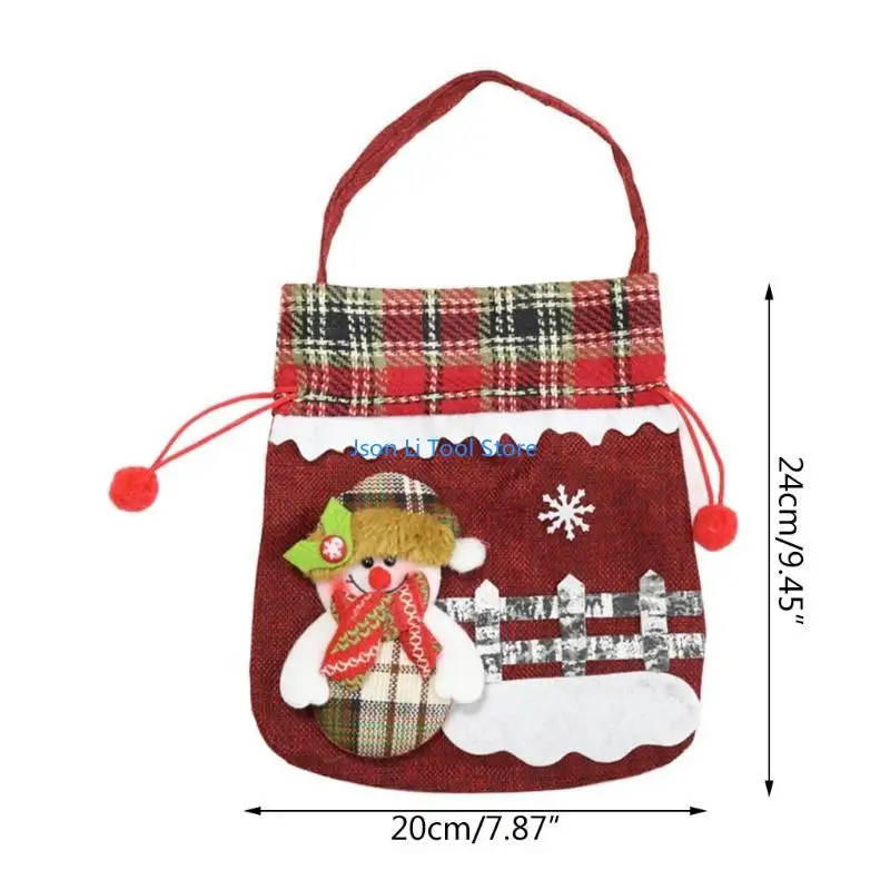 Y08D Bolsas dulces Navidad con dibujos animados Navidad Bear elk Santa Santa Snowman Regalos regalos