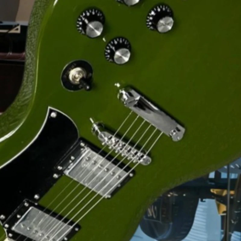 

Gift Christmas 40 inch Army Green SGS Electric Guitar Mahogany Body Rosewood Fingerboard Free Shipping Professional Guitarists