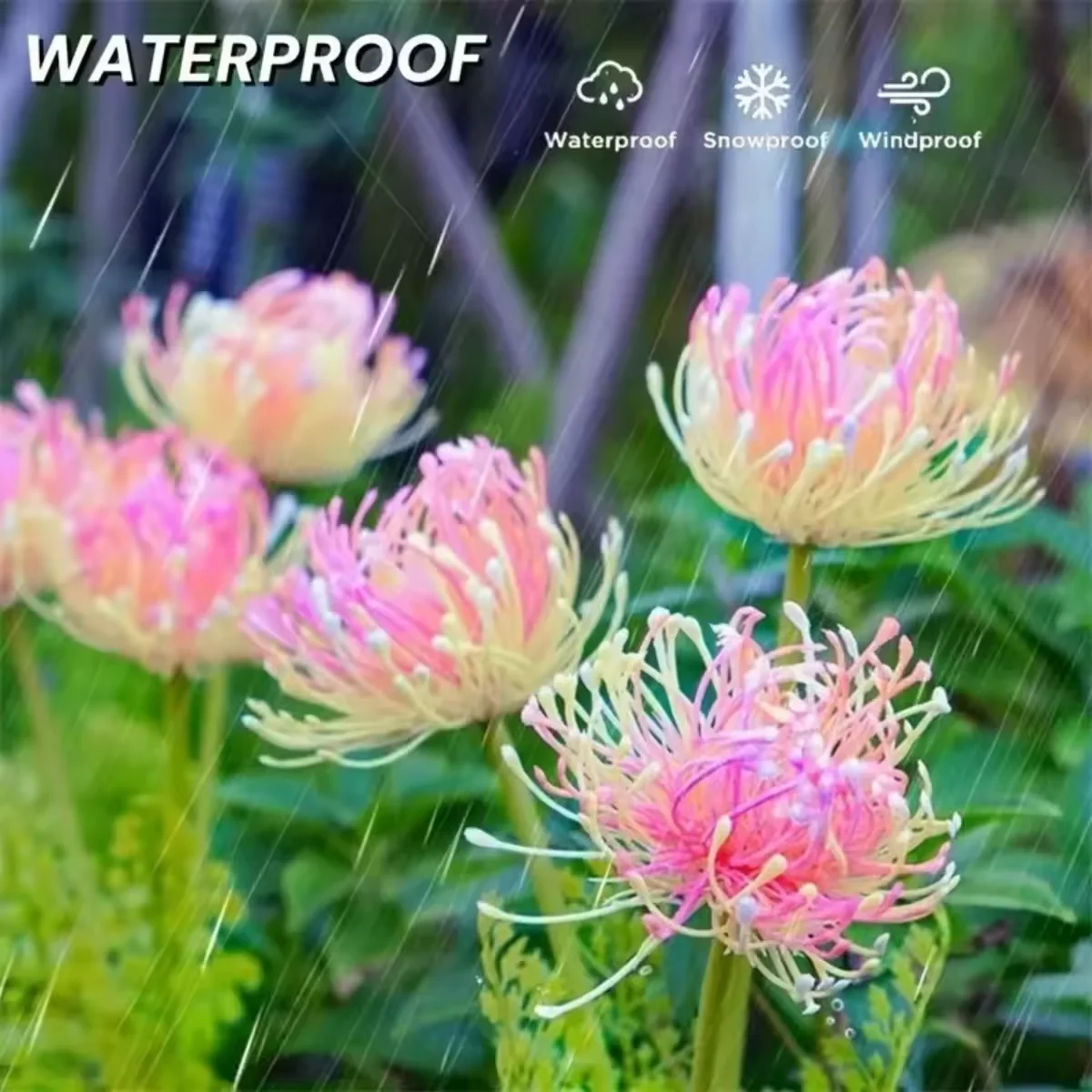 2pack LED Solar Flower Light, Simulated Flower Outdoor Decoration Flower Garden Landscape Insertion Lawn Light Spot Wholesale