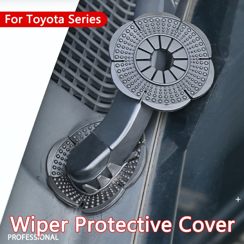 QHCP 1Pair Windscreen Wiper Hole Silicone Protection Cover Anti-Dust Mat Anti-Snow Shield Block Proof Pad For Toyota series