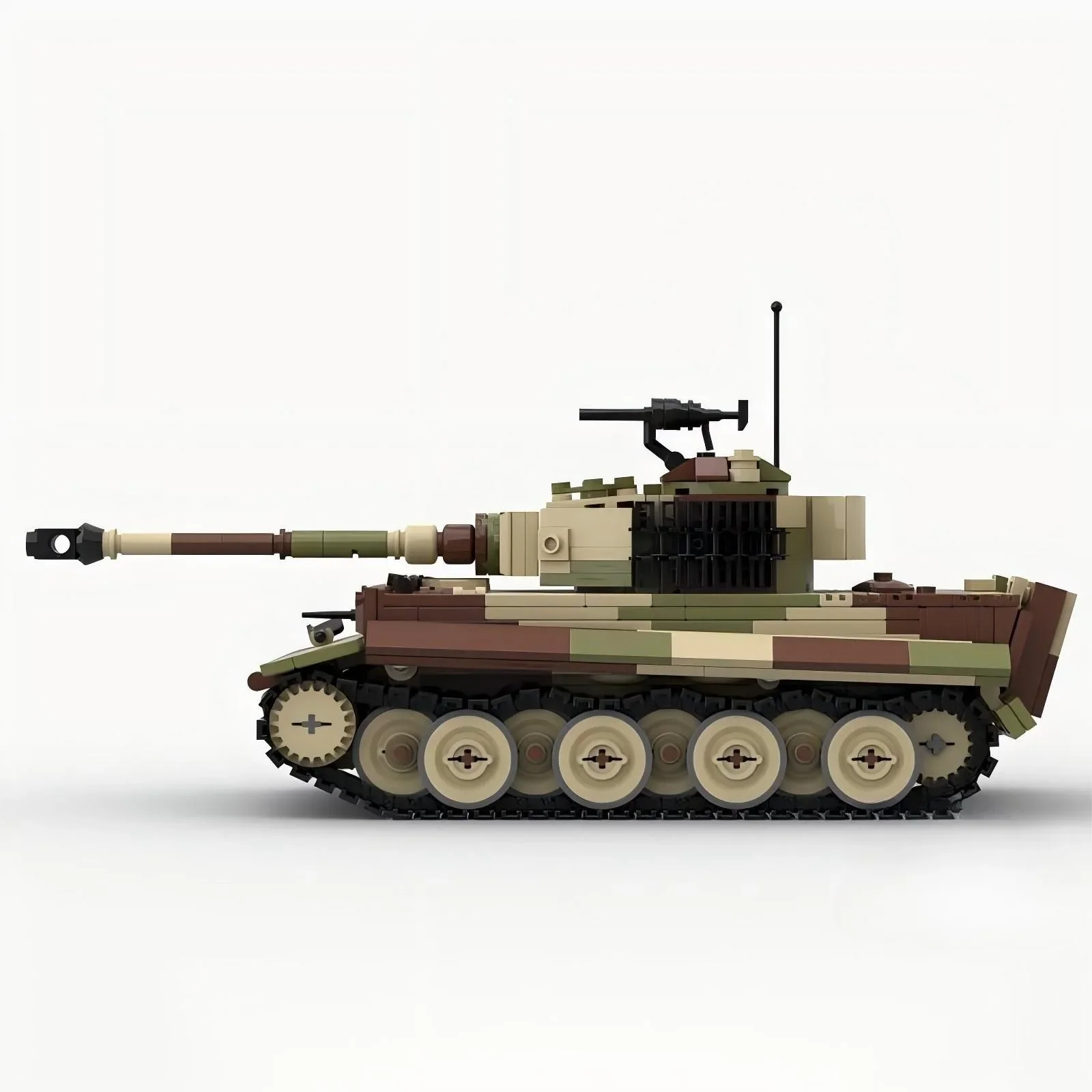 MOC Militärserie Tiger E Deutscher Panzer Artillerie Gepanzertes Fahrzeug Baustein-Modell DIY Kinderspielzeug Geburtstagsgeschenk – Detail 3
