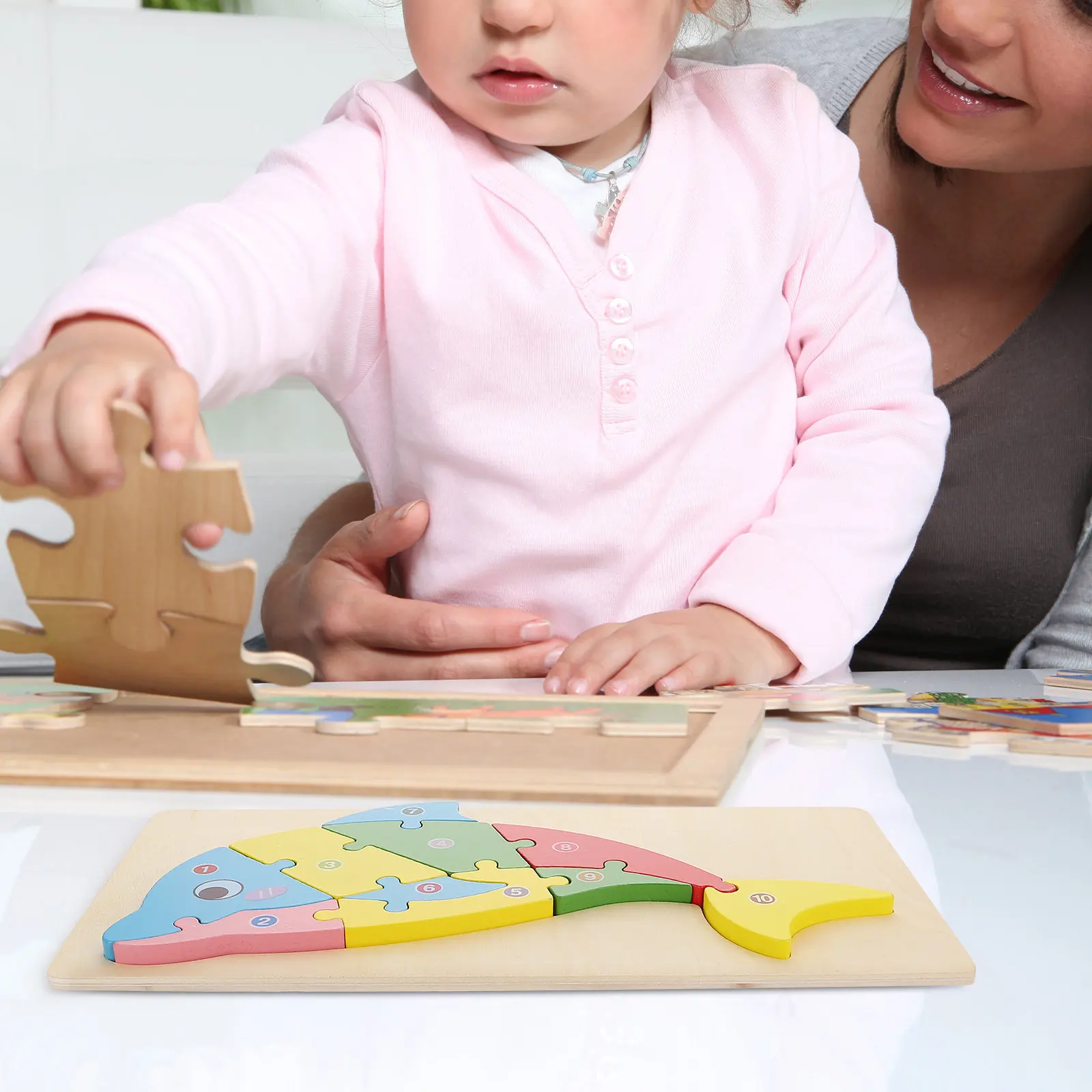 

Kids 3D Animal Shape Wooden Puzzle Educational Plaything Early Learning Tool Fine Polish Safe Rounded Corners Enhances Problem