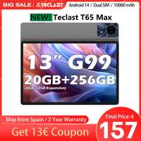 Teclast T65 Max 13 Inch Android 14 Tablet 8 Core Mediatek Helio G99 (8Gb+12Gb Expansion) Max. 20Gb Ram 256Gb Rom 10000Mah Battery Dual Sim 4g Lte 1920X1200 Gps Widevine L1 for Netflix