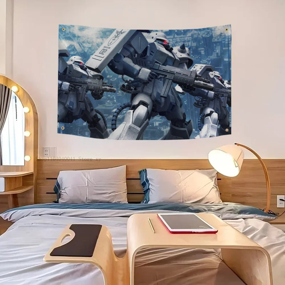 1pc UP Mobile Suit Gundam Zeon Flag Flags And Banners Four Hole Polyester Outdoor Decor Room Aesthetic