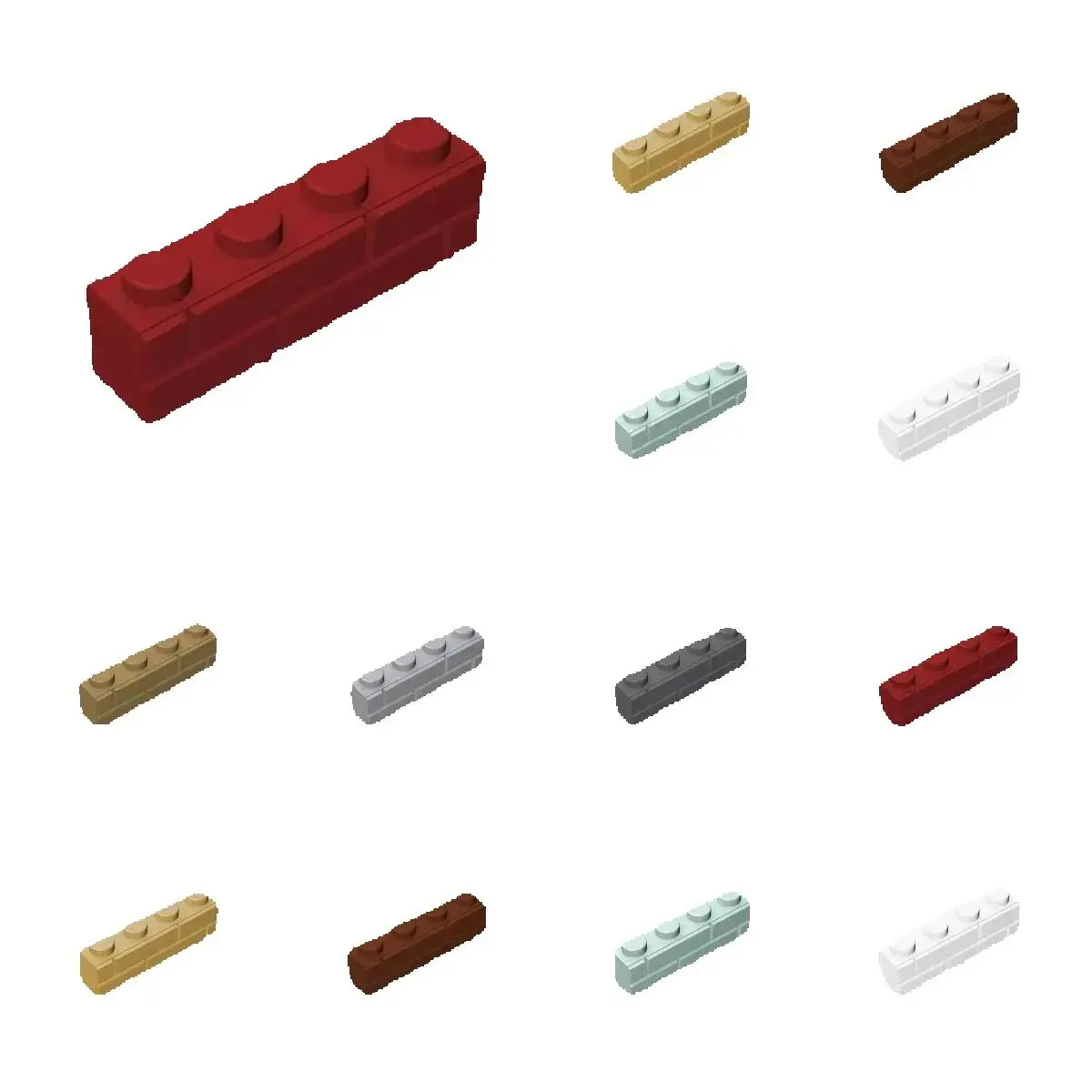 

50pcs 15533 Brick Modified 1x4 Masonry Profile Collections Bulk Modular GBC Toys For Technical MOC Gift Buildings Blocks
