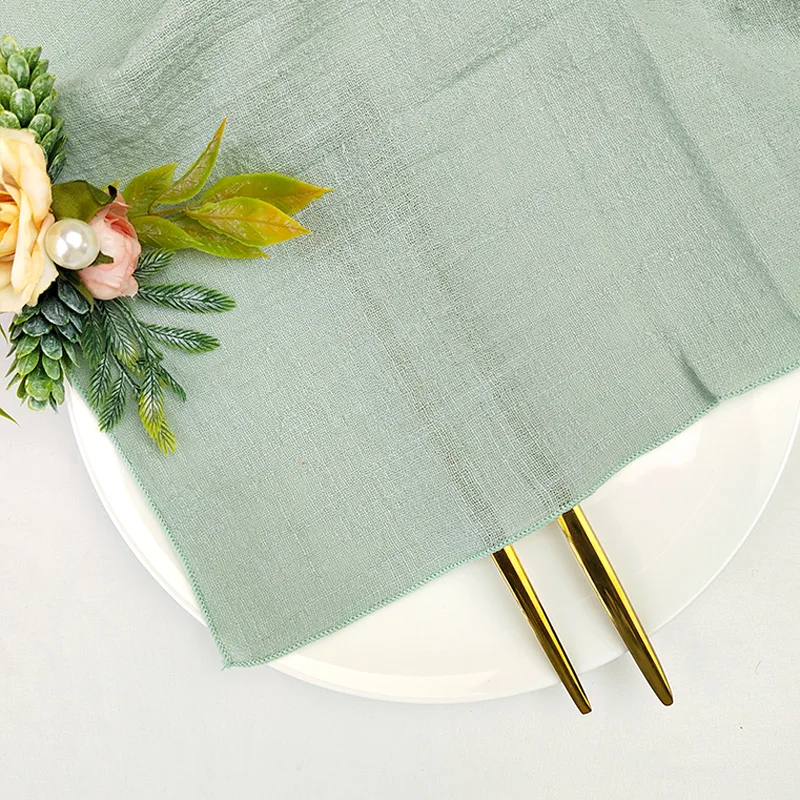 60PCS Sage Green Sewing Cloth Napkins Cotton Factory Wholesale Fabric Serviette Gauze Table Towels Wedding Decoration Easter