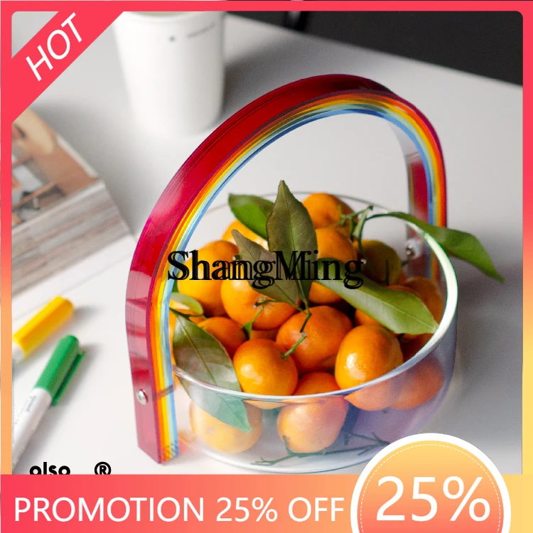 

SM new summer glass basket sundries basket home living room desktop snack fruit plate