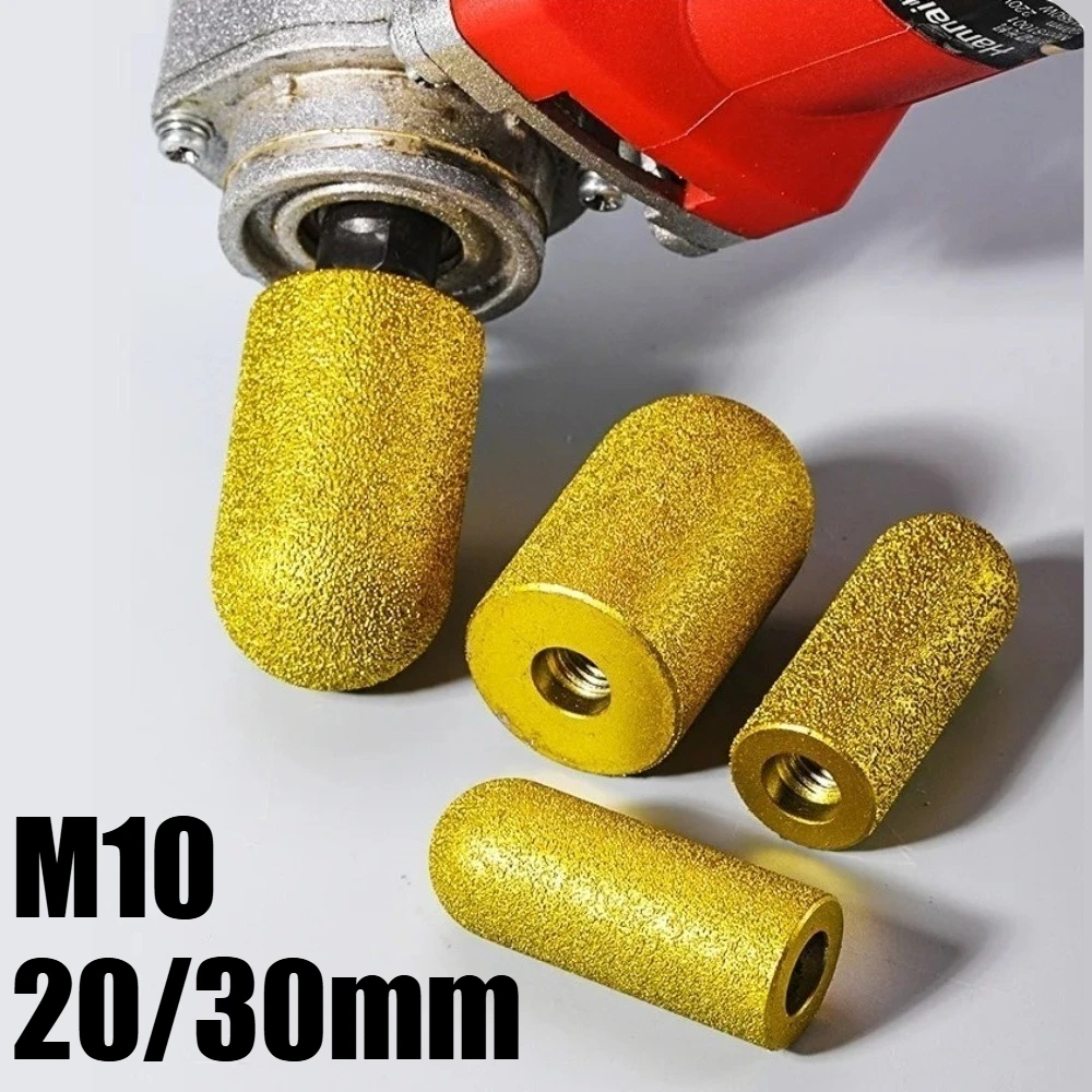 

M10 20/30mm Diamond Brazed Backwater Grinding Wheel Finger Bit Milling Cutter Trimming Abrasive Round Head for Quartz Stone
