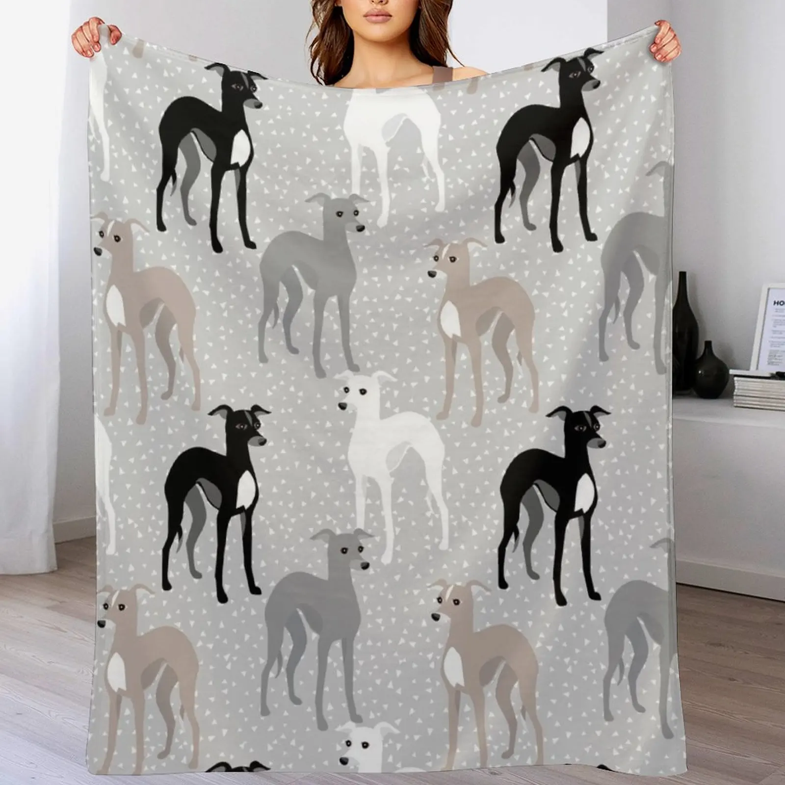 Whippets or Italian Greyhounds Throw Blanket