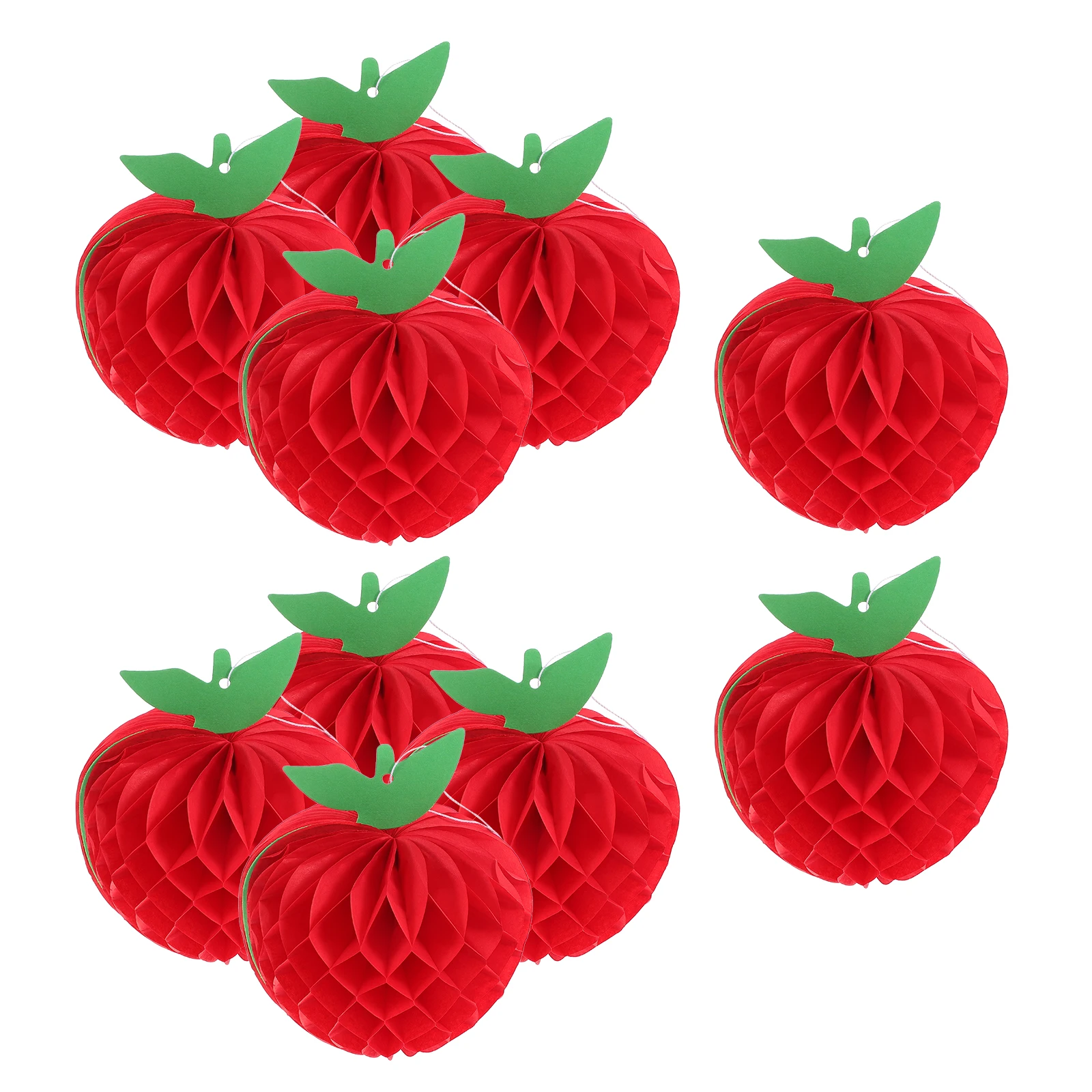 

10Pcs Apple Honeycomb Paper Decorations Red Party Supplies Birthday Wedding Hanging Decor Table Centerpiece Party Adornments