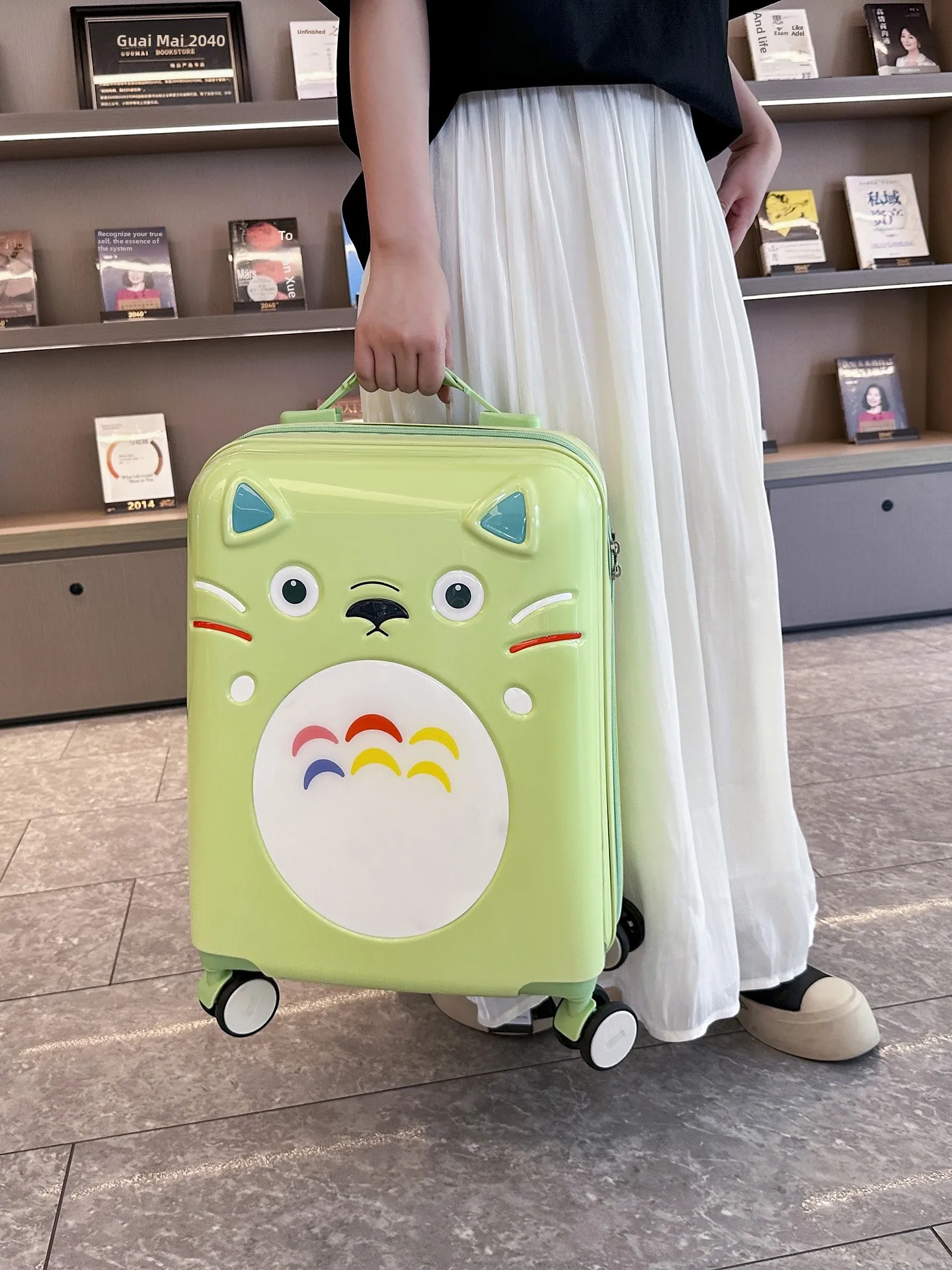 new-small-carry-on-suitcase-cartoon-travel-bag-for-men-and-women-children's-pullman-abs-pc-material-with-lock-and-universal-w