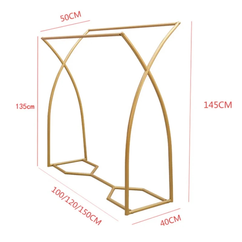 На заказ, стойка для одежды и шарфов, вешалки для одежды, металлические Золотые женские витрины, приспособление для магазина одежды