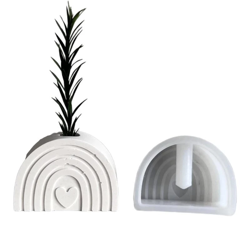 

Versatile Silicone Mould for Rainbow Shaped Cement Plant Holders Decoration