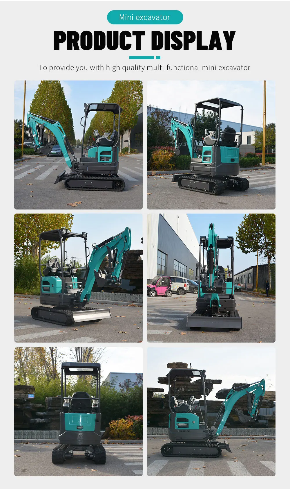 Direkt vom Hersteller: Mini-Bagger 2 Tonnen, kleiner Raupenbagger mit Pilotsteuerungssystem für Landwirtschaft und Vermietungsgeschäft – Detail 5