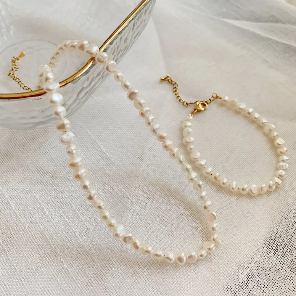 Real Natural Freshwater Pearl Choker Necklace Women Jewelry Elegant AA Grade Baroque Pearls Femme Collier Wedding Party Gifts