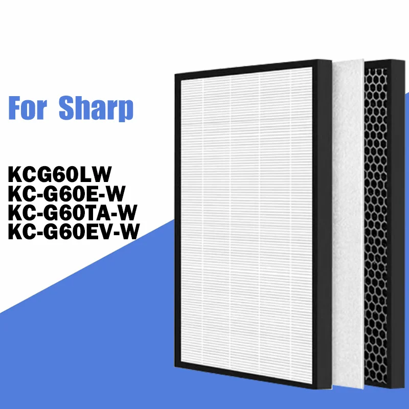 FZD60HFE FZD60DFE FZG60DFE / FZ-G60DFE FZ-D60HFE FZ-D60DFE Air Purifier Filter H13 HEPA + Deodorizing Filter for Sharp KCG60LW