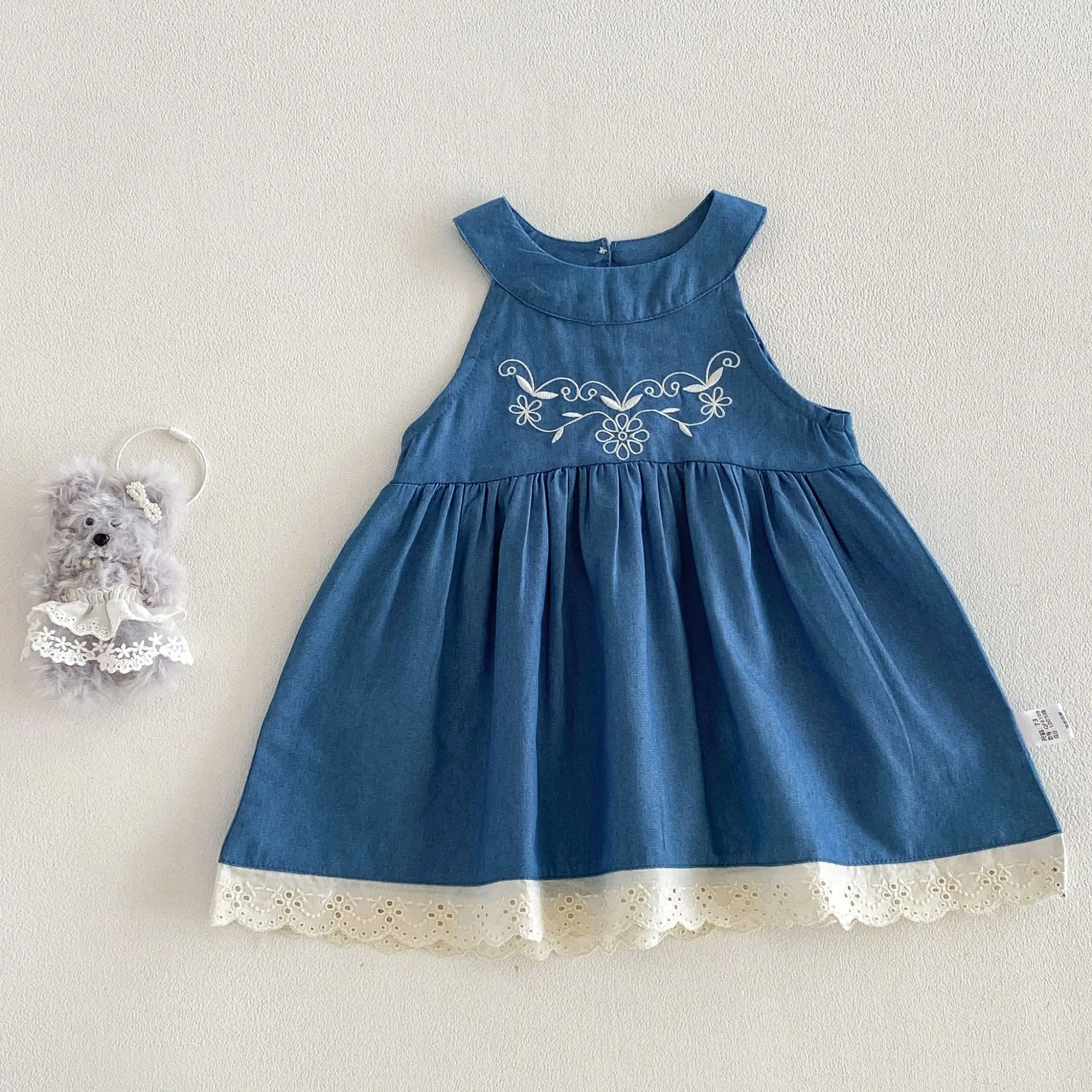 2026 Girls' Cowboy Skirt Summer Children's Clothing Girls' Sleeveless Dress Infant and Young Girl Baby Jumpsuit Climbing Clothes