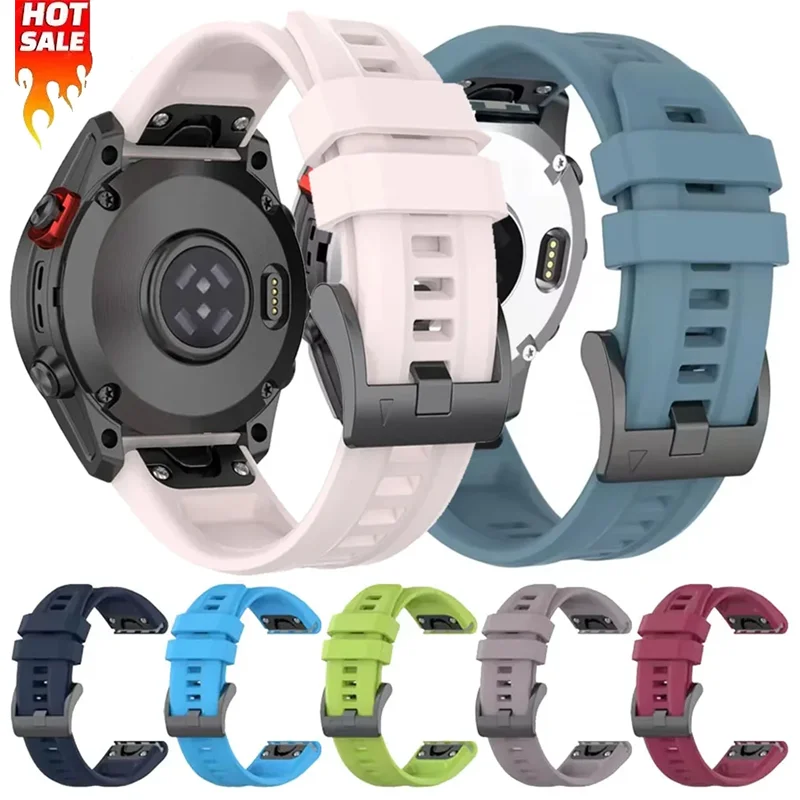 26/22/20 mm Quick-Fit-Silikonarmband für Garmin Tactix 8/Fenix ​​8/Quatix 8, bequemes Armband für Forerunner 965 970/Instinct 3