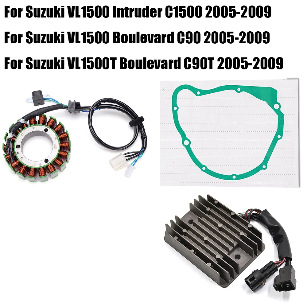 VL 1500 Stator Coil+Voltage Regulator rectifier with Gasket For Suzuki VL1500 VL1500T Intruder Boulevard C1500 C90 T 2005-2009