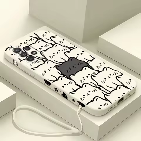 Cute Cartoon Cat Case for Samsung Galaxy A24 A55 A42 A12 A52 A33 A15 A14 A54 A11 A22 A53 A13 A32 A23 A34 A25 A21s Cover